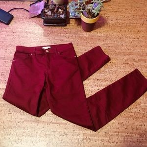 H&M red (oxblood) straight leg denim jeans EUC